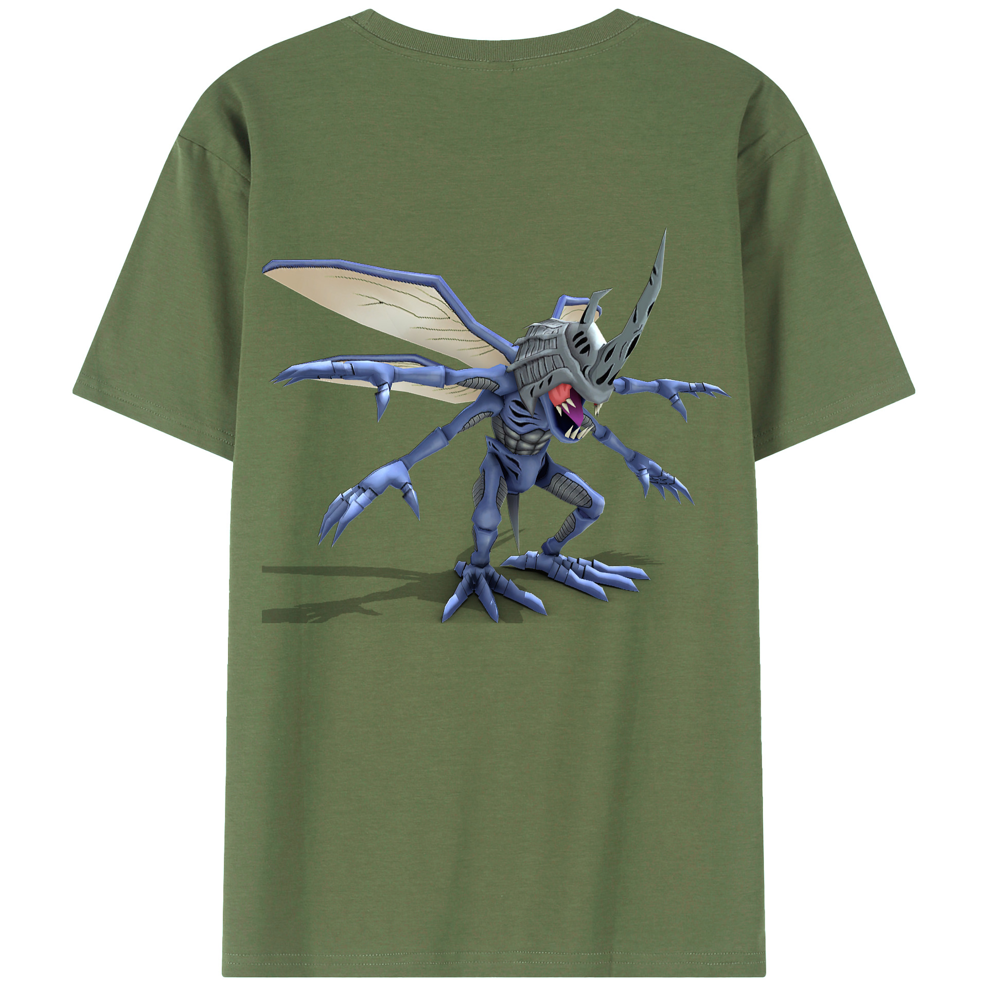 （画像用） Digimon デジタルモンスター/デジモン 綿100％ メンズ半袖Tシャツ（バックプリント） 通気性